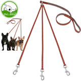 Leather Triple Dog Leash.