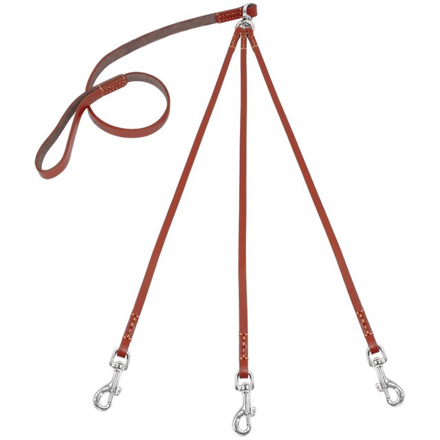 Leather Triple Dog Leash.