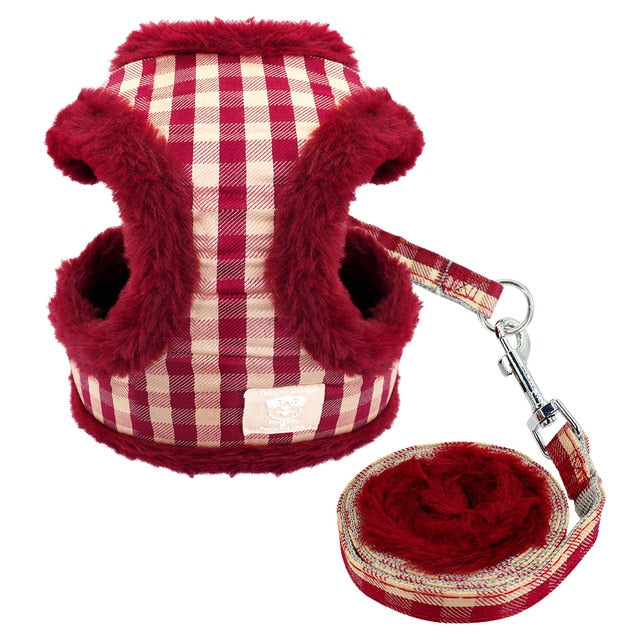 Plush Soft Harness Leash Set.