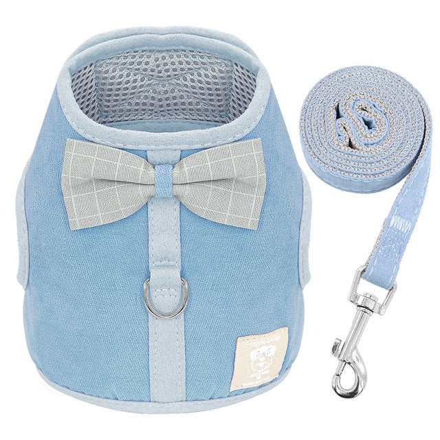 Bowknot Dog Mesh Harness Vest.