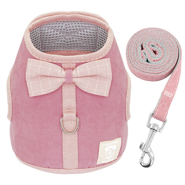 Bowknot Dog Mesh Harness Vest.