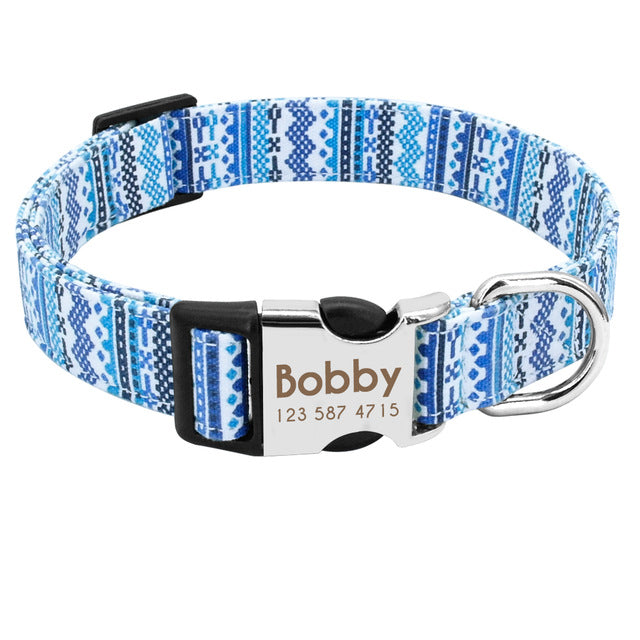 Custom Zig Zag Printed Dog Collar.