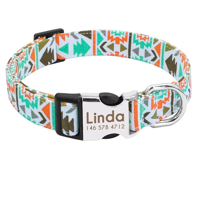 Custom Zig Zag Printed Dog Collar.