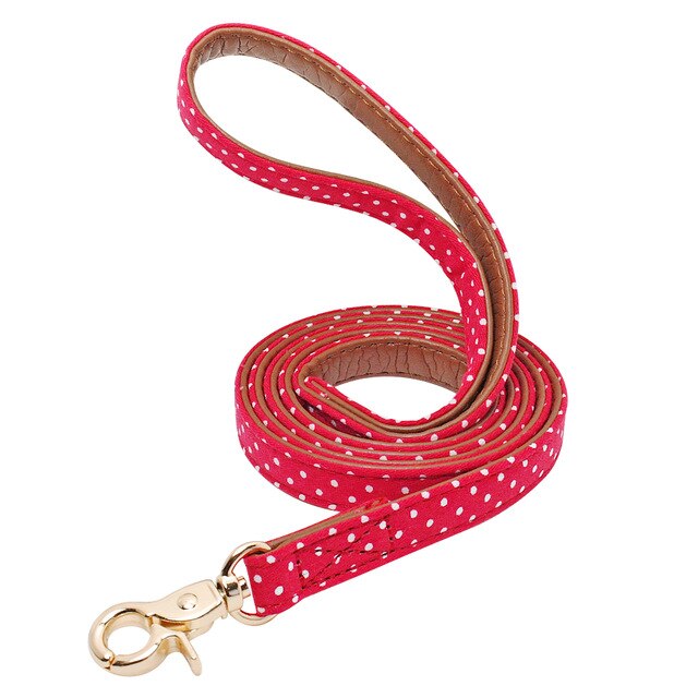 Dotted Leather Dog Leash.