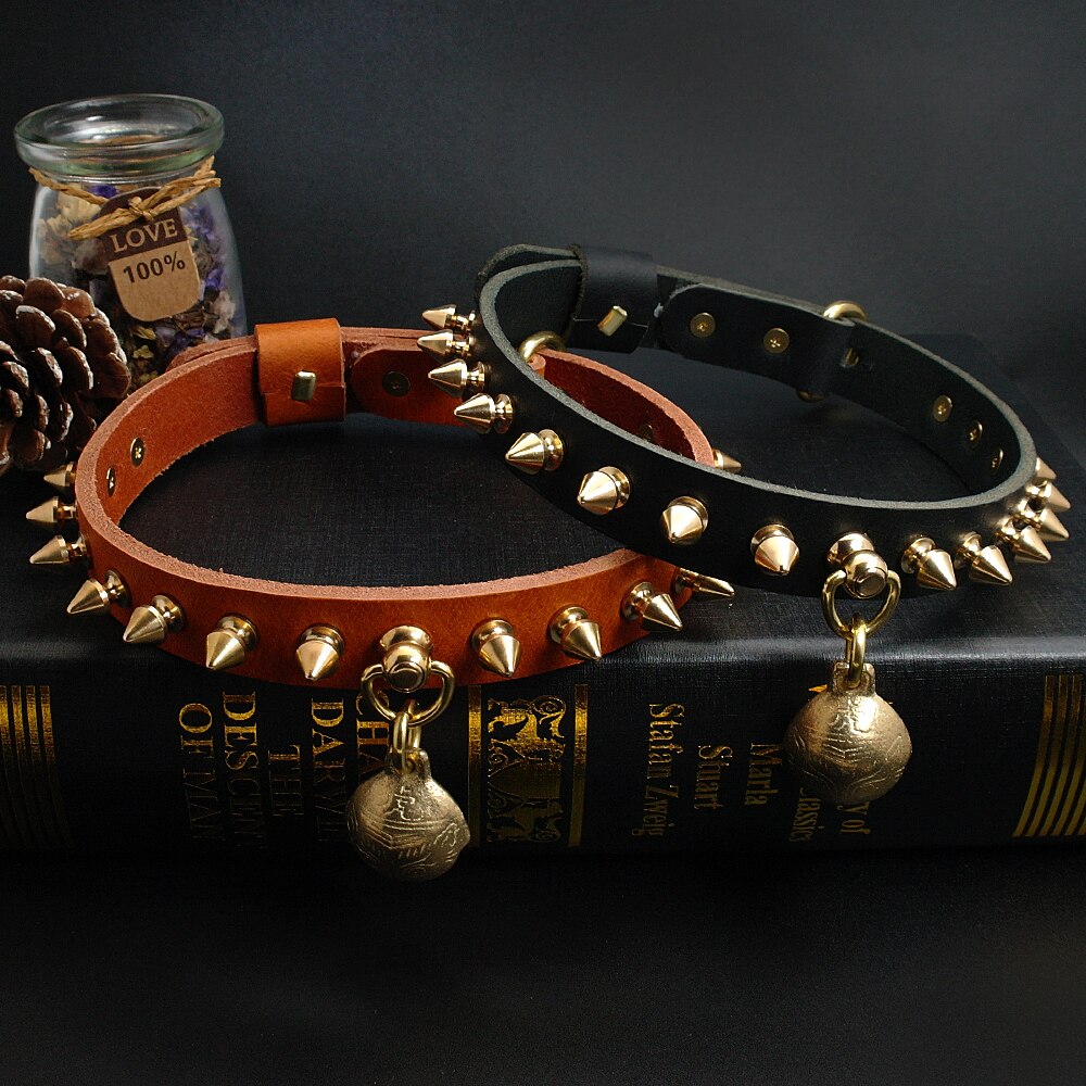Studded Dog Leather Collar.
