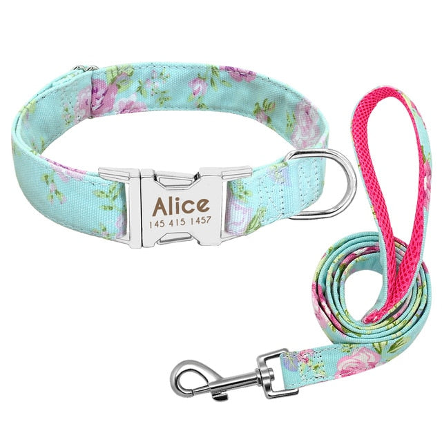 Printed Personalized Dog Leash Set.