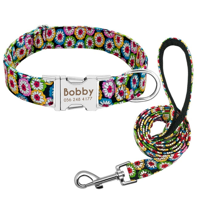 Printed Personalized Dog Leash Set.