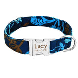 blue printed puppy collar
