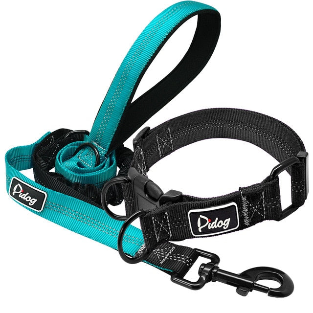 reflective dog lead and collar set