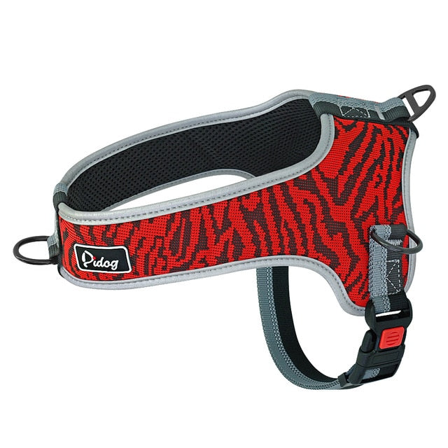 Reflective Striped Dog Adjustable Harness.