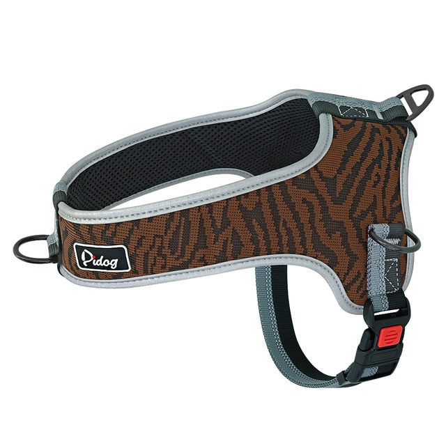 Reflective Striped Dog Adjustable Harness.