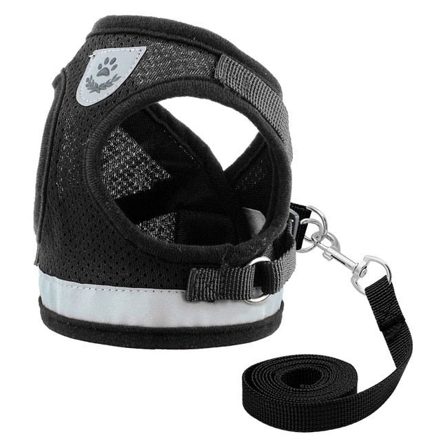 black soft mesh harness for Bulldog